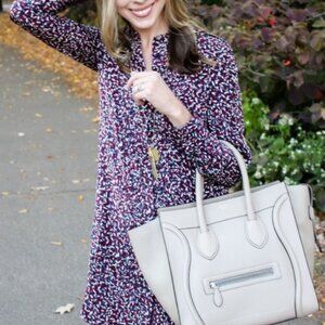 Tory Burch Red Agate Pleated Silk Shirtdress Size: 8